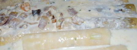 каннелони с грибами под соусом карбонара. Шаг 6