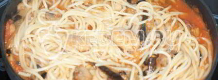 паста с грибами и баклажанами. Шаг 7