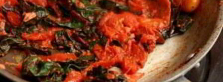 паста с мангольдом, помидорами и сыром. Шаг 4