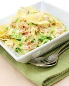 Паста с утиной ножкой, савойской капустой и белым вином