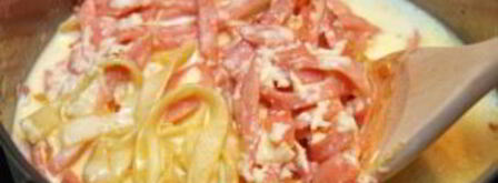 паста с ветчиной и сливками. Шаг 6