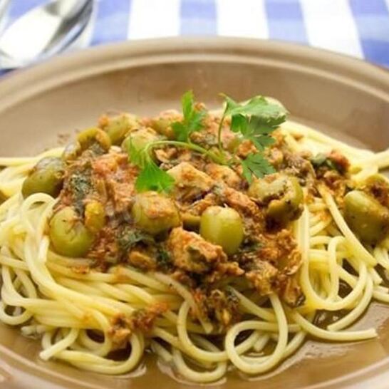 Рецепт спагетти с тунцом