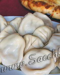 Манты с рыбой и мясом