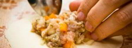 манты с тыквой и мясом по-узбекски. Шаг 6