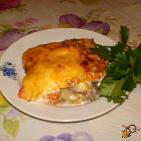 Рецепт мяса по-французски с помидорами и грибами