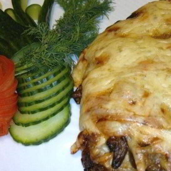 Рецепт мяса по-французски в фольге с грибами