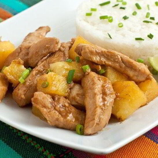 Рецепт куриного филе с ананасами