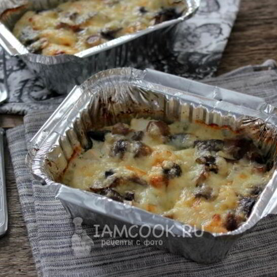 Рецепт куриного филе с грибами в кефире