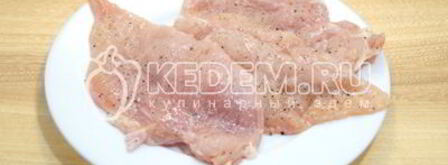 куриное филе с киви экзотика. Шаг 4