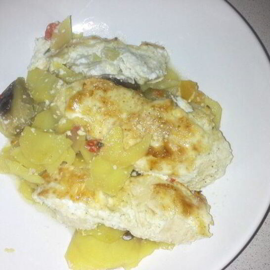 Рецепт куриного филе с овощами в духовке