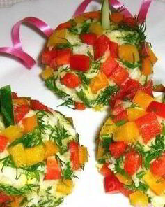 Новогодний салат-гарнир из овощей Елочные шары