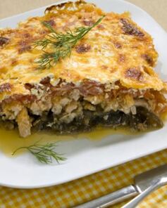 Баклажаны, запеченные с куриным филе