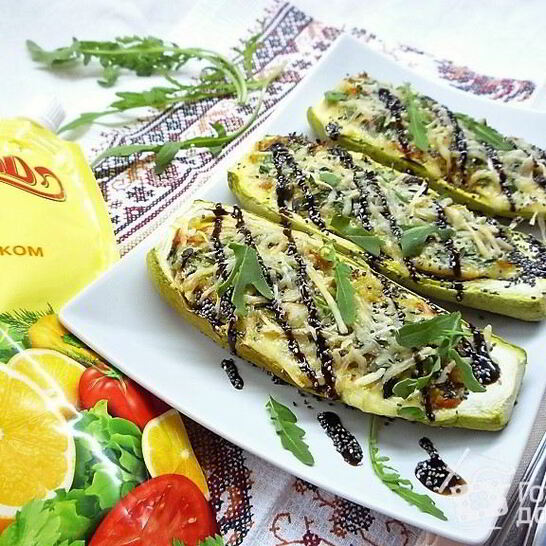 Рецепт кабачков фаршированных грибами и кускусом