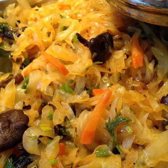 Рецепт капусты с опятами