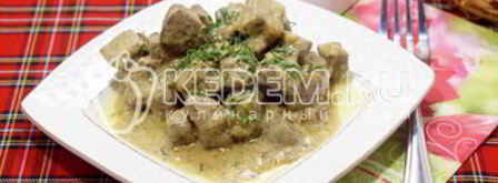 говяжья печень со сметаной и зеленью. Шаг 8