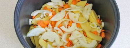 куриная печень с картошкой в мультиварке. Шаг 7