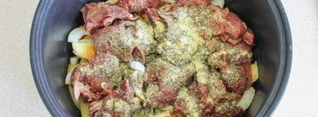 куриная печень с картошкой в мультиварке. Шаг 9