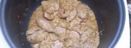 куриная печень в сметане в мультиварке. Шаг 5