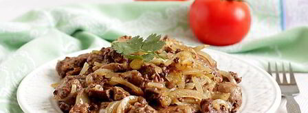 куриная печень жареная с луком. Шаг 11