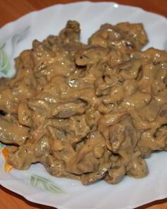 Печень по-строгановски в мультиварке