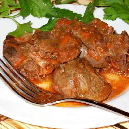 Рецепт печени тушеной в томатном соку