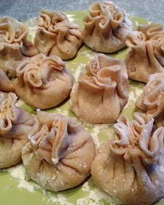 Хинкали из рисовой муки с треской