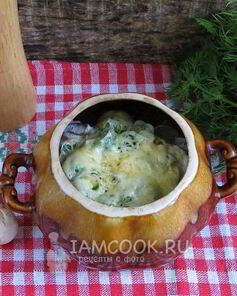 Пельмени с грибами в горшочках в духовке