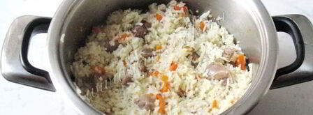 диетический плов с куриными желудками. Шаг 15