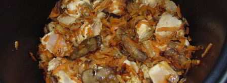 плов с грибами и курицей в мультиварке. Шаг 9