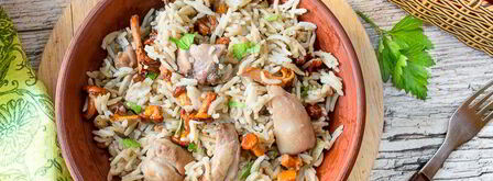 плов с курицей и лисичками. Шаг 11