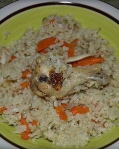 Плов в мультиварке с крылышками