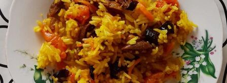 сладкий плов в мультиварке с сухофруктами, изюмом. Шаг 10