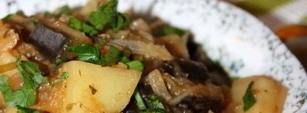 картофельное рагу с баклажанами и перцем. Шаг 4