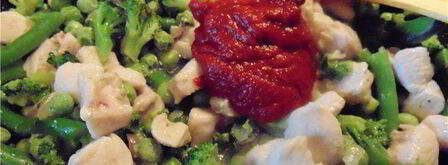 куриное рагу с зелеными овощами и сырной крышечкой. Шаг 5