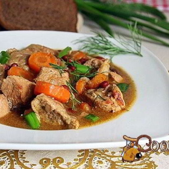 Рецепт мясного рагу с фасолью