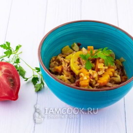 Рецепт овощного рагу с кабачками и капустой в мультиварке
