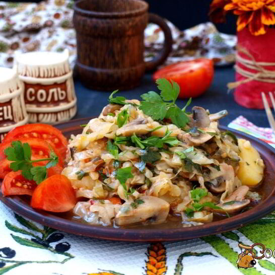 Рецепт овощного рагу с шампиньонами