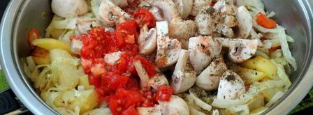 овощное рагу с шампиньонами. Шаг 5