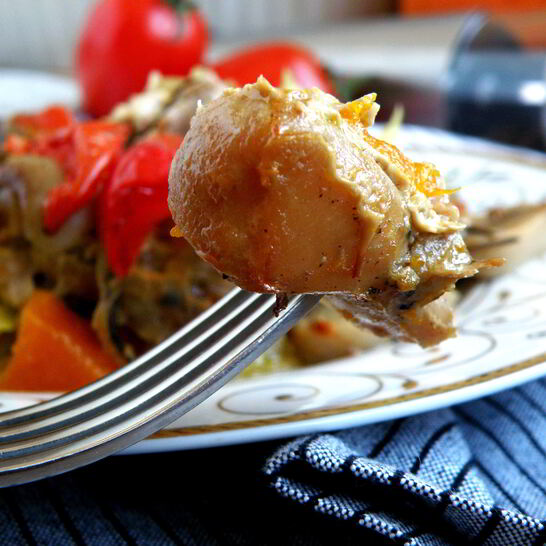 Рецепт рагу из маринованного кролика с овощами и грибами