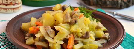 рагу из овощей с шампиньонами в мультиварке. Шаг 7