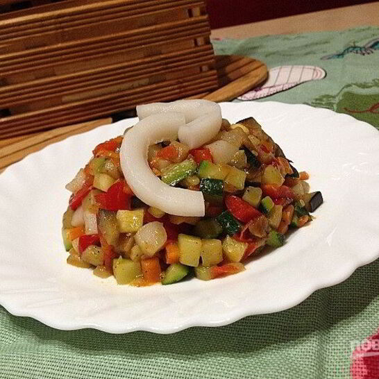 Рецепт рататуя с кальмарами