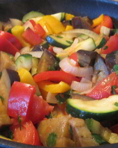 Рататуй с цукини и баклажаном