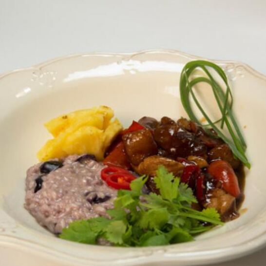 Рецепт пряной индейки с виноградным ризотто