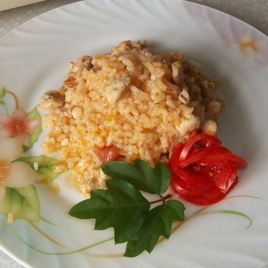 Рецепт ризотто с курицей и овощами