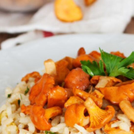 Рецепт ризотто с лисичками