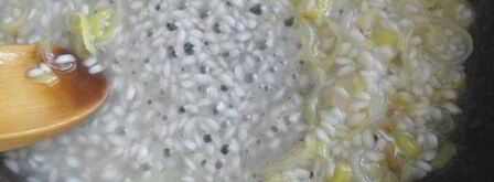 ризотто с луком-пореем и лимонной крошкой. Шаг 7