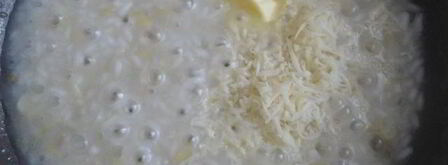 ризотто с луком-пореем и лимонной крошкой. Шаг 8