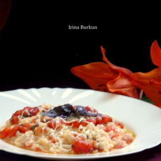 Рецепт ризотто с помидорами и базиликом