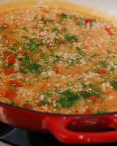 Ризотто с раковыми шейками