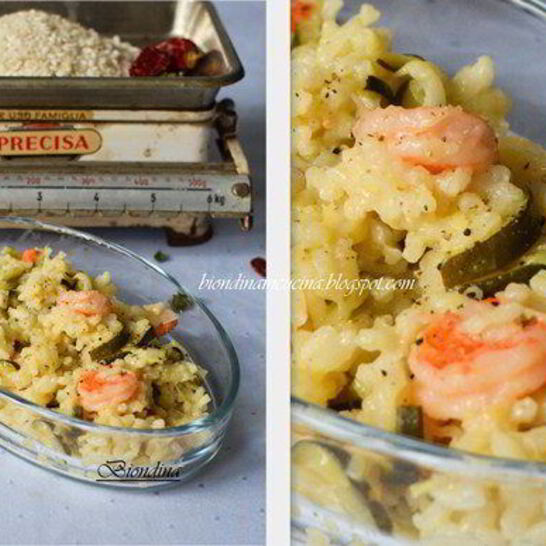 Рецепт ризотто с цукини и креветками